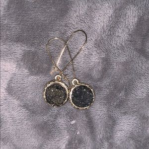 Black geode earrings